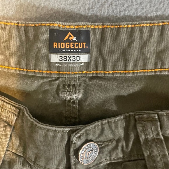 Ridgecut Toughwear Mens Canvas Carpenter Pants Green Size 36x29 - Picture 2 of 6
